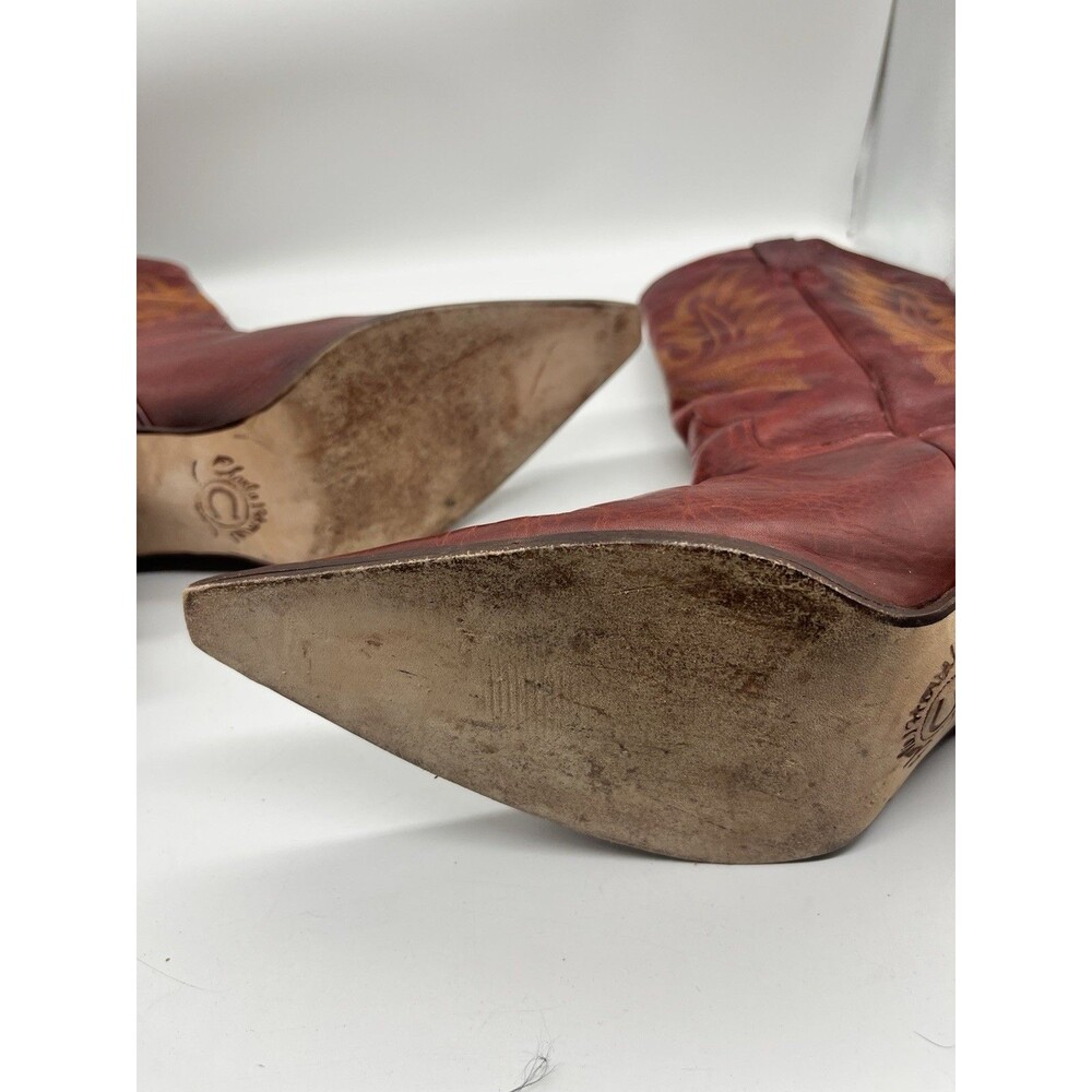 Charlie 1 Horse Lucchese Women's Red Brazilian Leather Western  Size 8  B - Picture 13 of 16